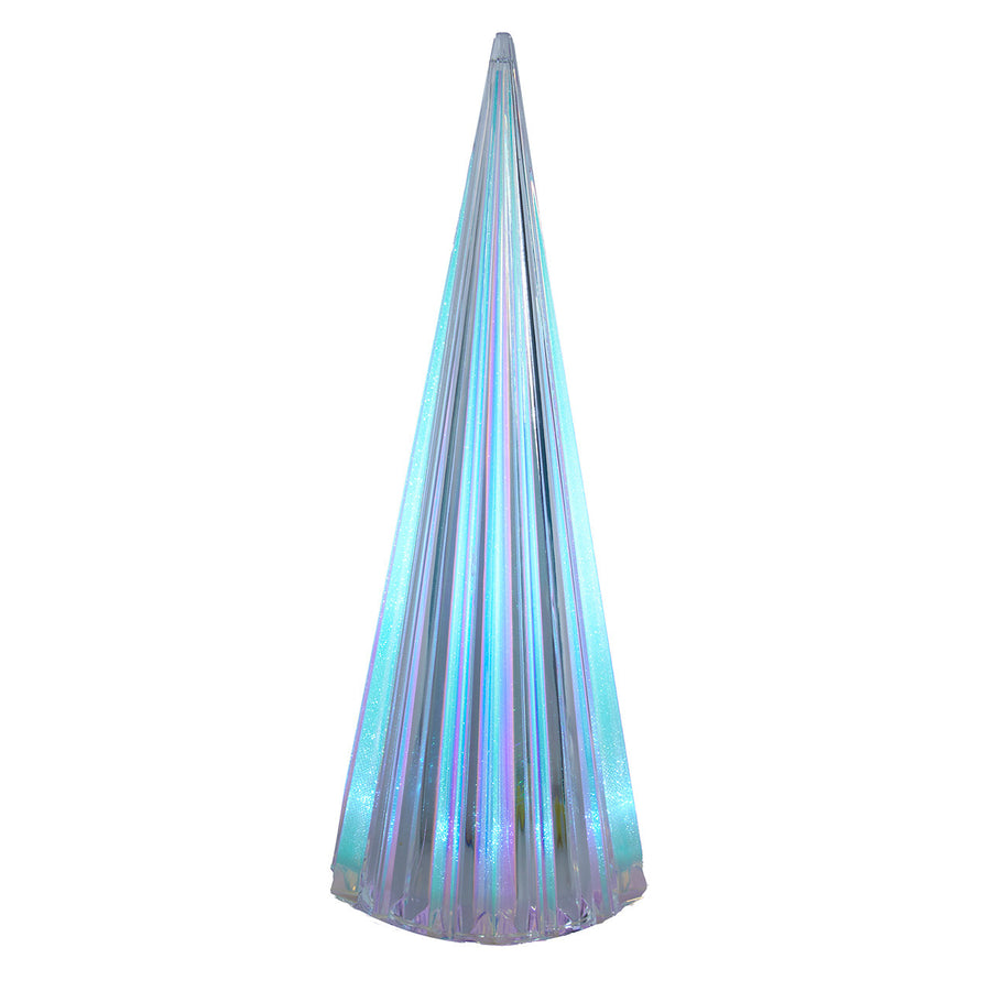 13.75" Battery Operated Cool White LED Cone Tree