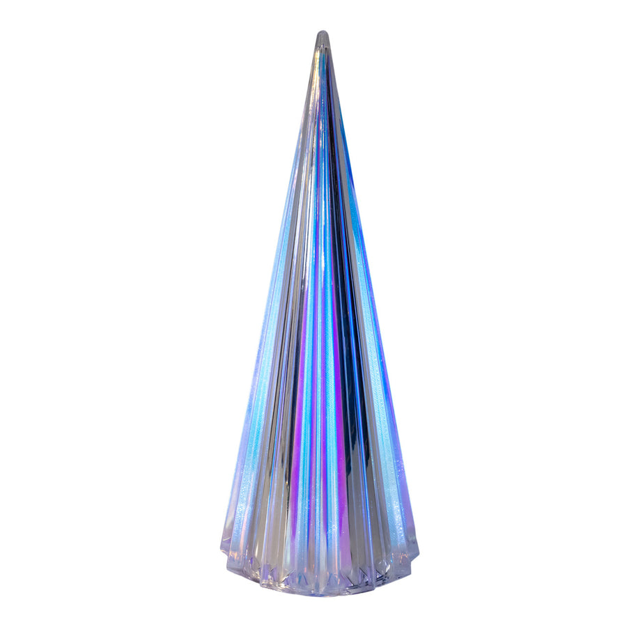 13.75" Battery Operated Cool White LED Cone Tree