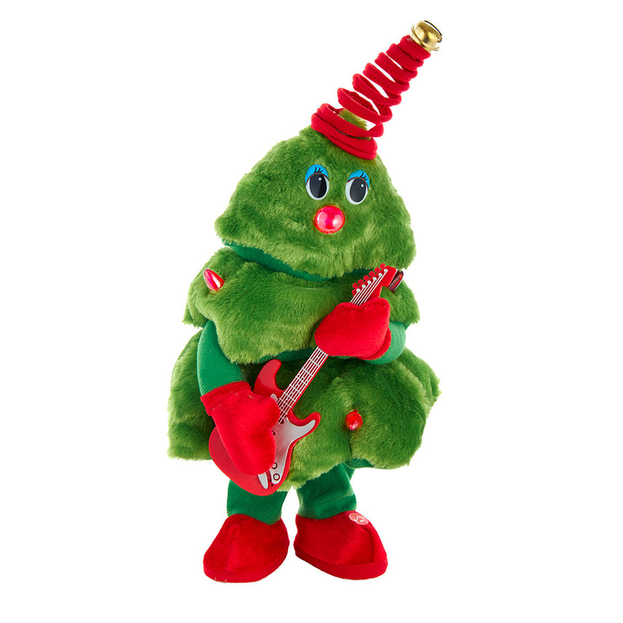 13.77" Batter Operated Musical Plush Christmas Tree With  Guitar
