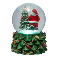 100MM Musical Santa With Tree Water Globe