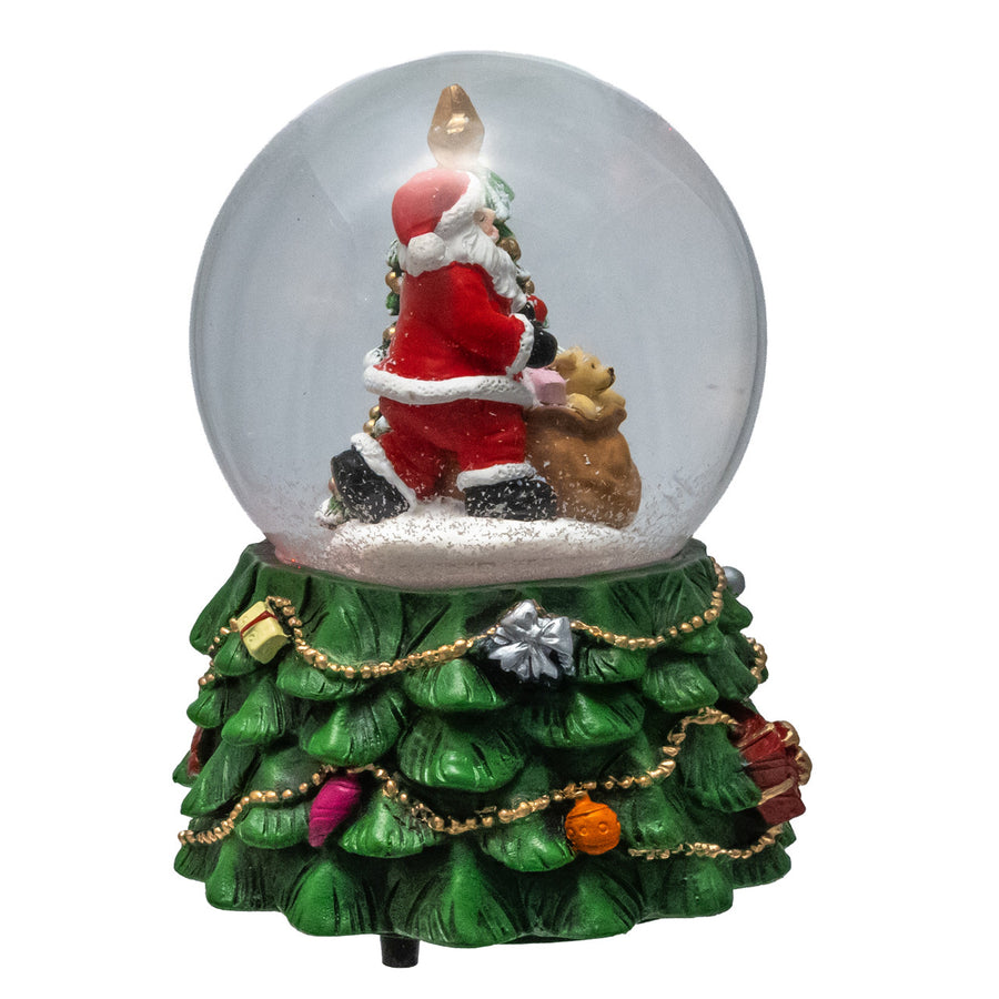 100MM Musical Santa With Tree Water Globe