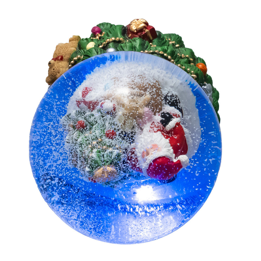 100MM Musical Santa With Tree Water Globe