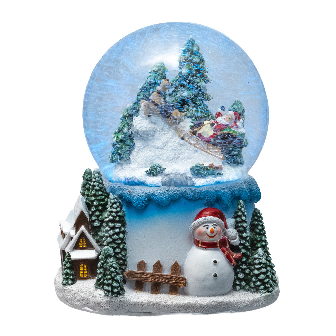 100MM Musical Santa, Snowman & Tree Snow Globe