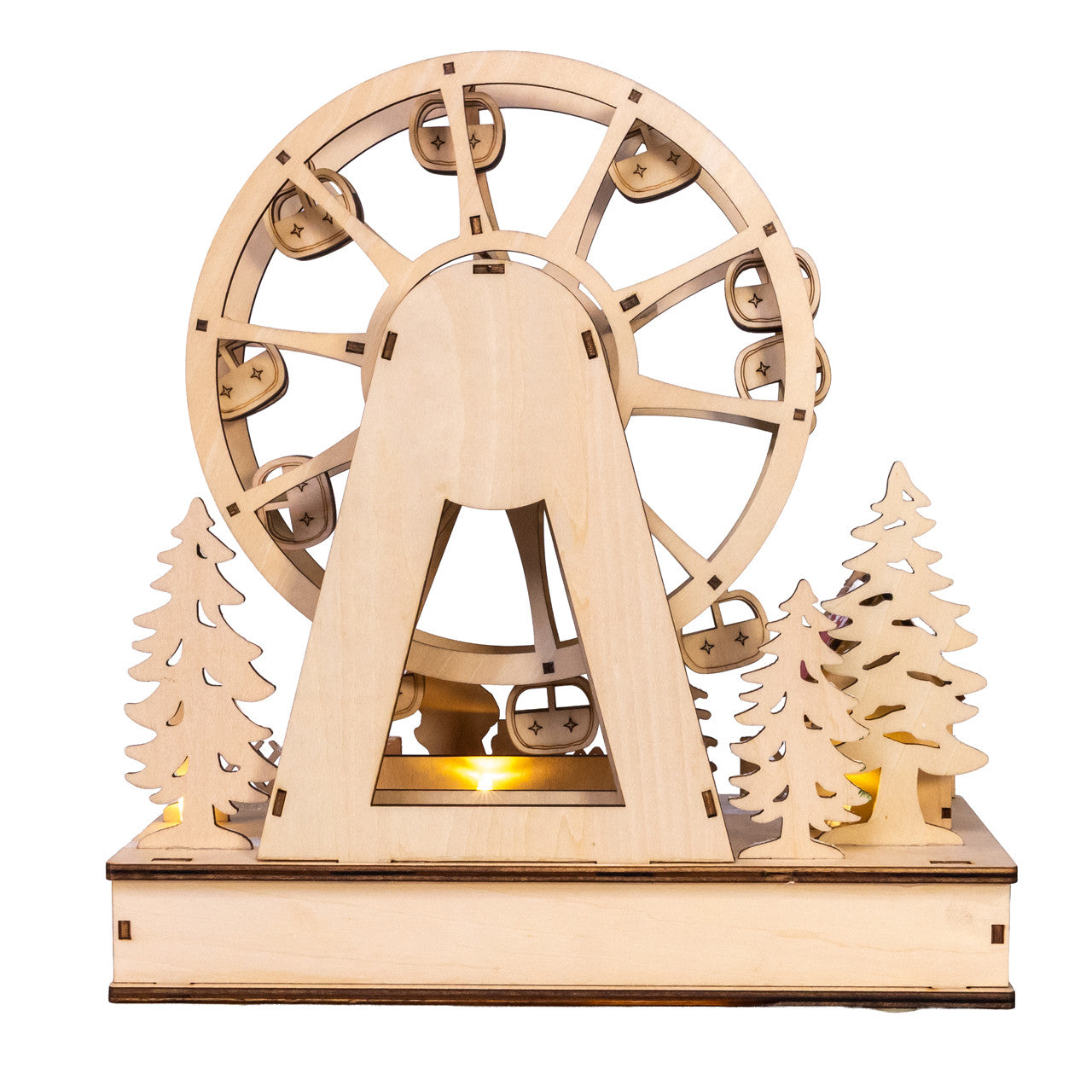 Battery Operated Warm White LED Ferris Wheel With Santa