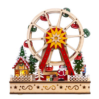 Battery Operated Warm White LED Ferris Wheel With Santa