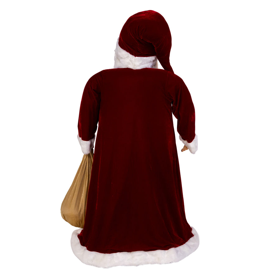 72" Jacqueline Kent Red & Gold Traditional Santa With Bag