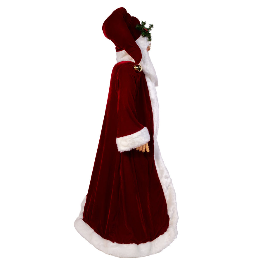 72" Jacqueline Kent Red & Gold Traditional Santa With Bag