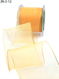 2.5 Inch Shimmer Sheer Ribbon with Wired Edge – JN12 – PEACH