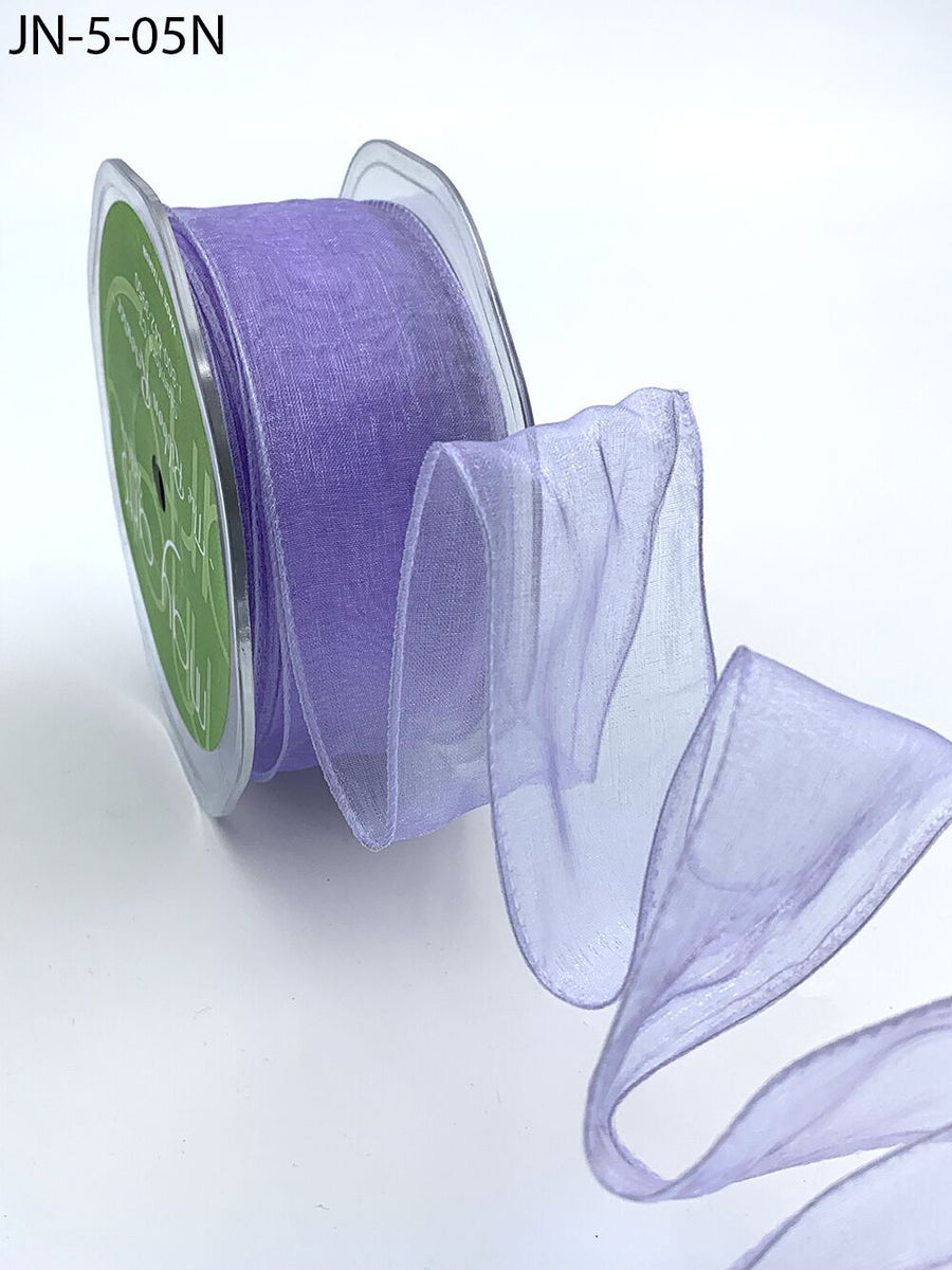 1.5 Inch Shimmer Sheer Ribbon with Wired Edge – JN-5-05N LAVENDER