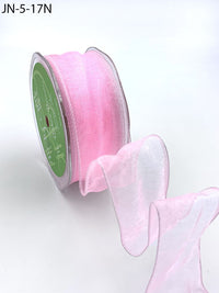 1.5 Inch Shimmer Sheer Ribbon with Wired Edge – JN-5-17N PINK