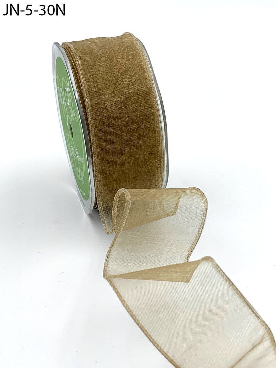 1.5 Inch Shimmer Sheer Ribbon with Wired Edge – JN-5-30N GOLD