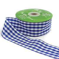 1.5 Inch Checkered Gingham Ribbon with Woven Edge – KB-5-03 – ROYAL BLUE