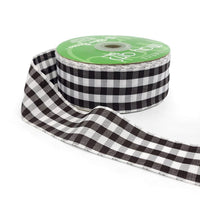 1.5 Inch Checkered Gingham Ribbon with Woven Edge – KB-5-31 BROWN