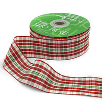 1.5 Inch Checkered Gingham Ribbon with Woven Edge – KB-5-96 RED/GREEN/WHITE