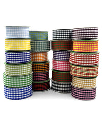 1.5 Inch Checkered Gingham Ribbon with Woven Edge – KB-5-19 LIGHT PINK