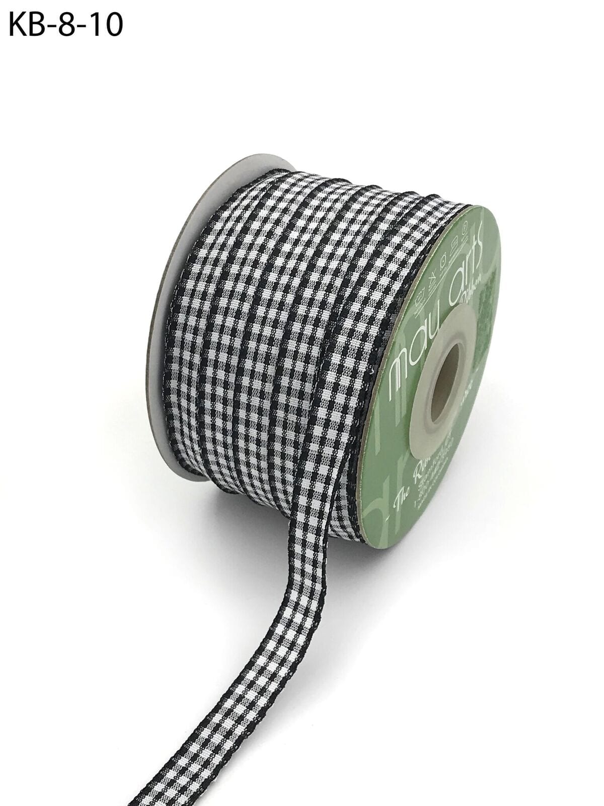 3/8 Inch Checkered Ribbon with Woven Edge – KB-8-10 BLACK