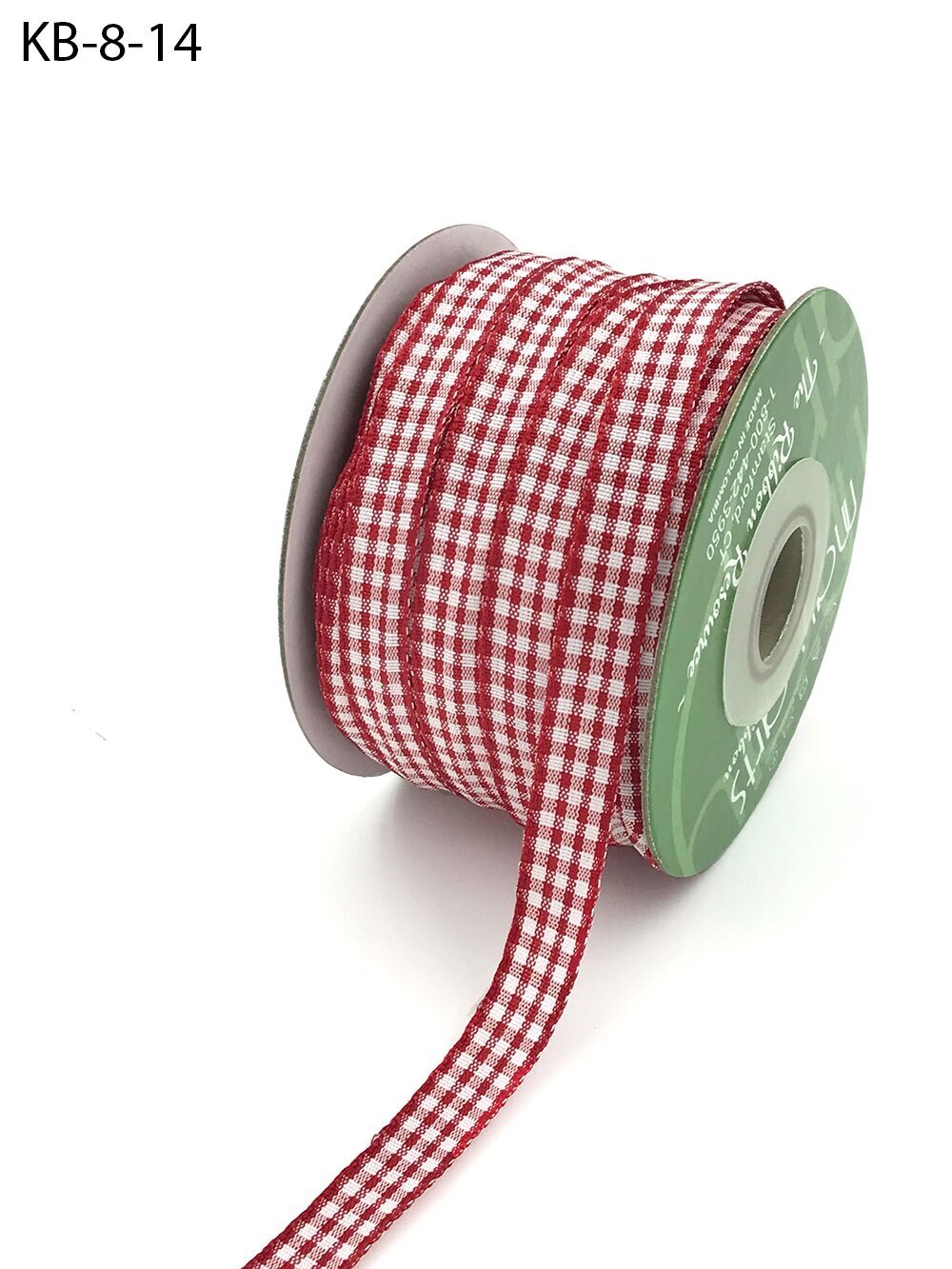 3/8 Inch Checkered Ribbon with Woven Edge – KB-8-14 RED