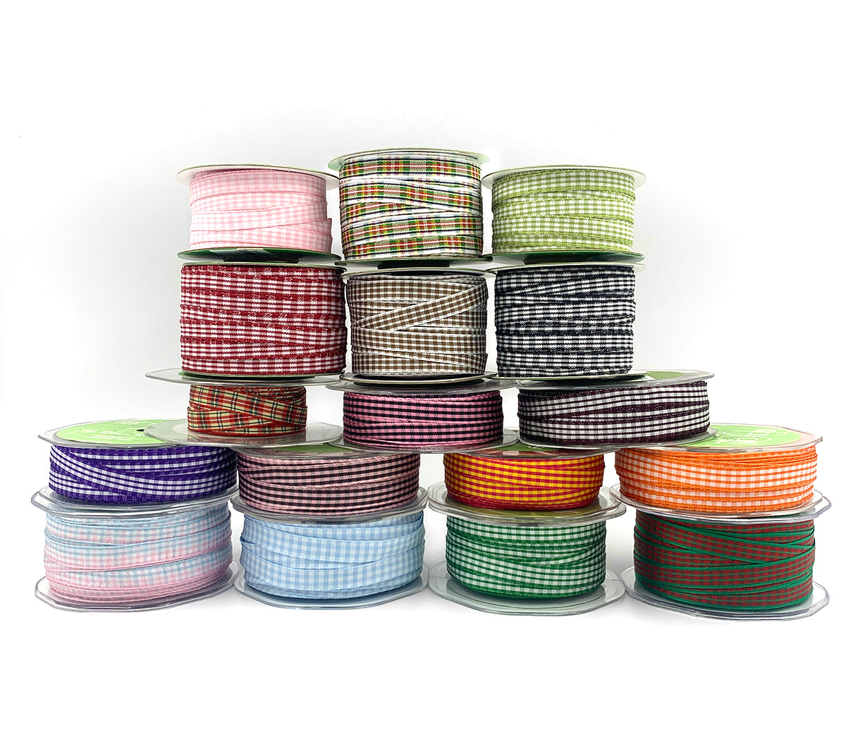 3/8 Inch Checkered Ribbon with Woven Edge