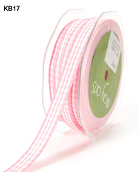 3/8 Inch Checkered Ribbon with Woven Edge – KB-8-17 PINK