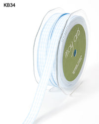 3/8 Inch Checkered Ribbon with Woven Edge – KB-8-34 LIGHT BLUE