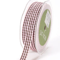 3/16 Inch Checkered Gingham Ribbon with Woven Edge – KB-9-93 – PINK/BROWN