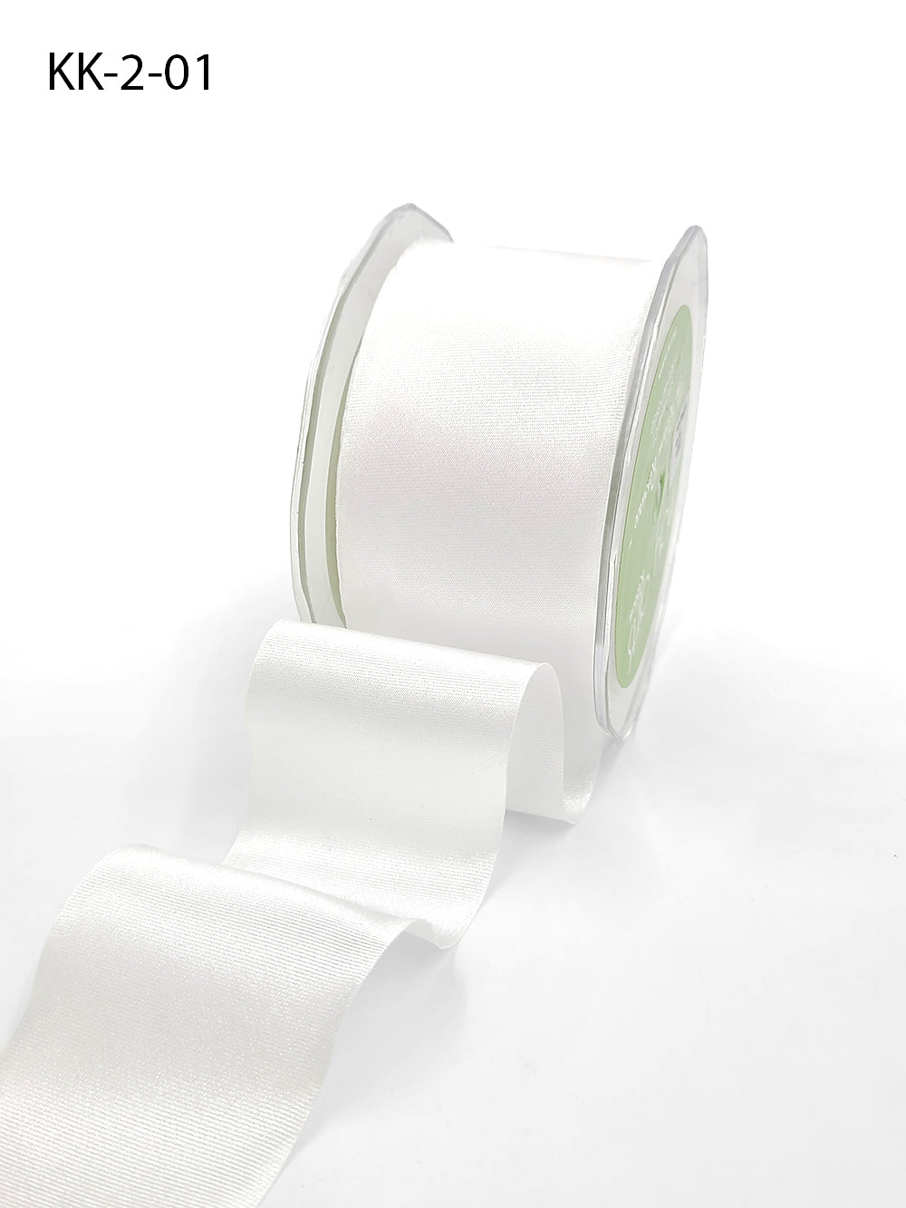 2 Inch Single Faced Satin Cut on the Bias Ribbon with Wavy Cut Edge – KK-2-01 WHITE