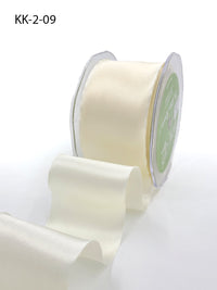 2 Inch Single Faced Satin Cut on the Bias Ribbon with Wavy Cut Edge – KK-2-09 IVORY