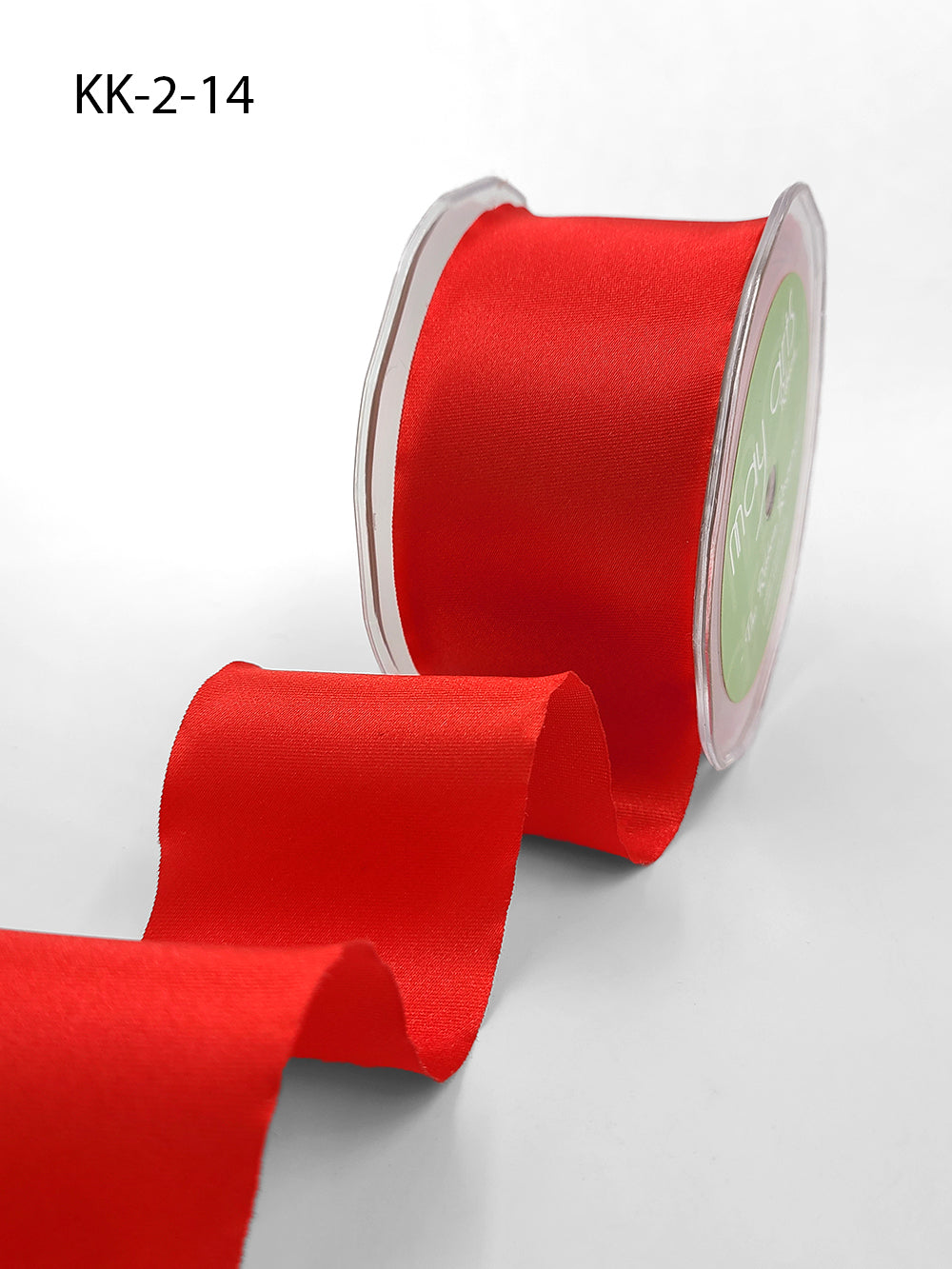 2 Inch Single Faced Satin Cut on the Bias Ribbon with Wavy Cut Edge – KK-2-14 RED