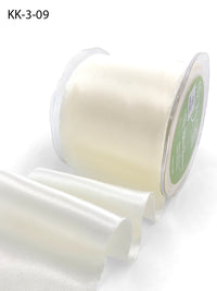 3 Inch Single Faced Satin Cut on the Bias Ribbon with Wavy Cut Edge – KK-3-09 IVORY