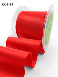 3 Inch Single Faced Satin Cut on the Bias Ribbon with Wavy Cut Edge – KK-3-14 RED