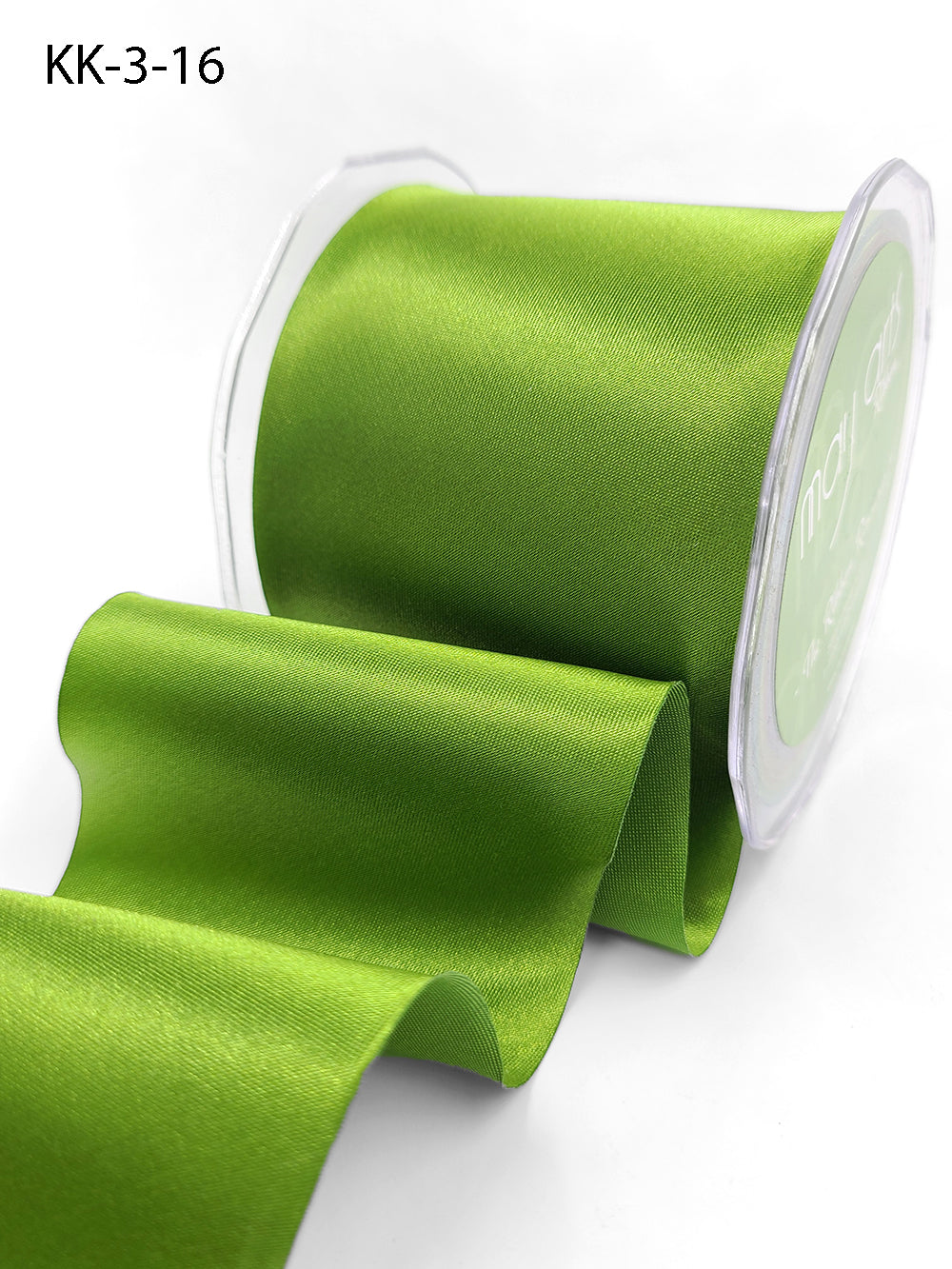 3 Inch Single Faced Satin Cut on the Bias Ribbon with Wavy Cut Edge – KK-3-16 OLIVE