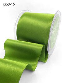 3 Inch Single Faced Satin Cut on the Bias Ribbon with Wavy Cut Edge – KK-3-16 OLIVE
