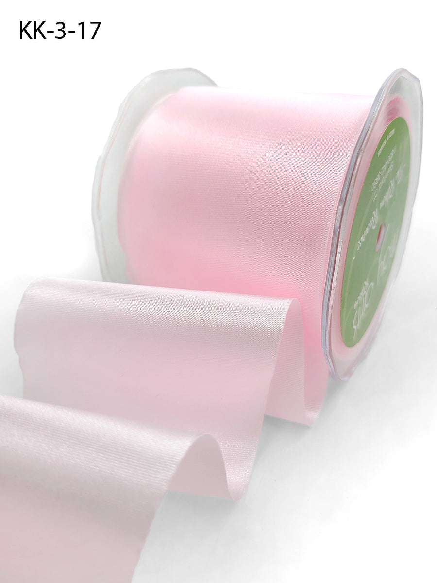 3 Inch Single Faced Satin Cut on the Bias Ribbon with Wavy Cut Edge – KK-3-17 PINK