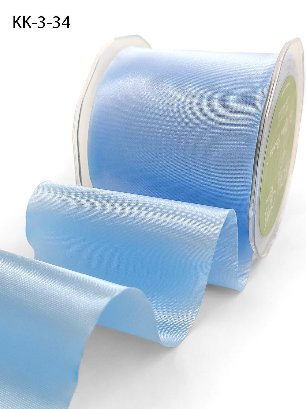 3 Inch Single Faced Satin Cut on the Bias Ribbon with Wavy Cut Edge – KK-3-34 LIGHT BLUE