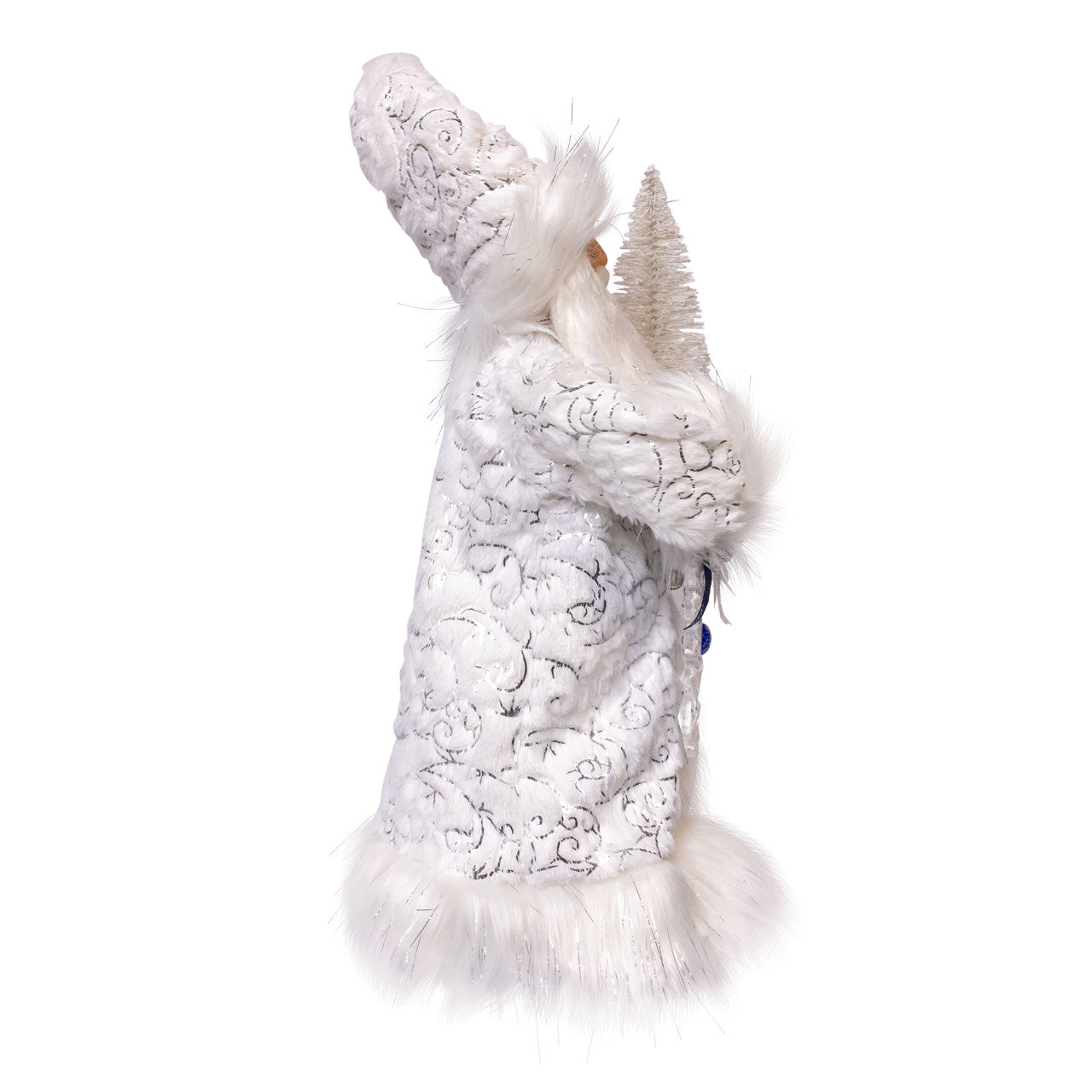 18" KSA Kringles White & Silver Sants With Tree