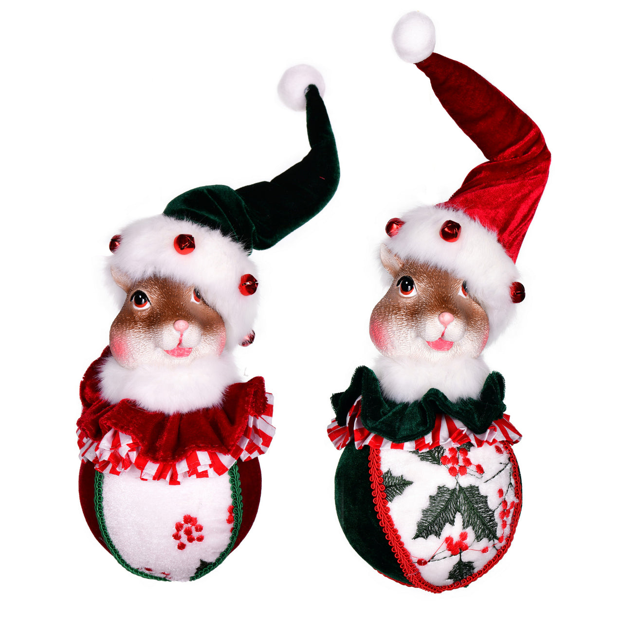 4.5" Holly Jolly Squirrel Orn Asst