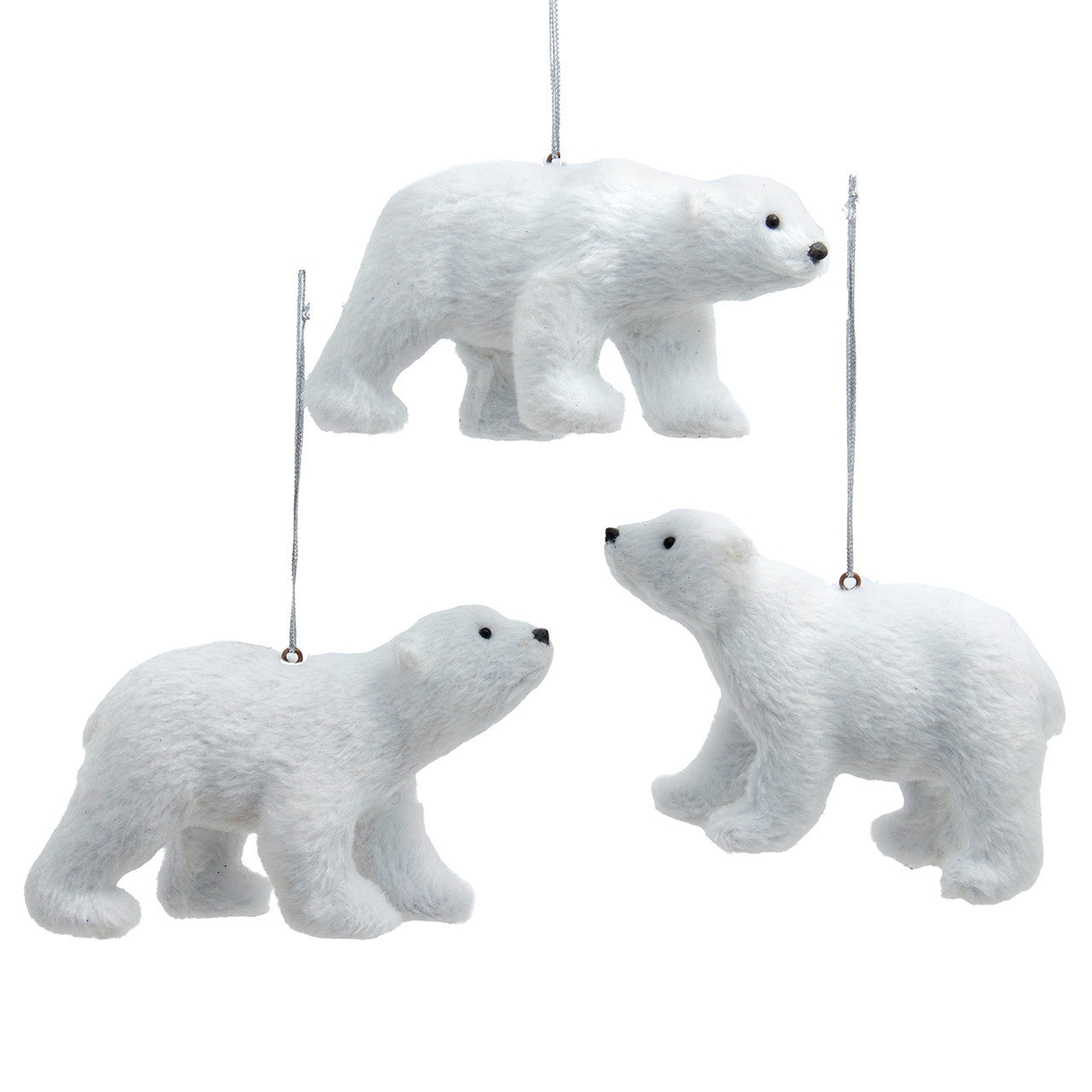 Furry Polar Bear Ornaments