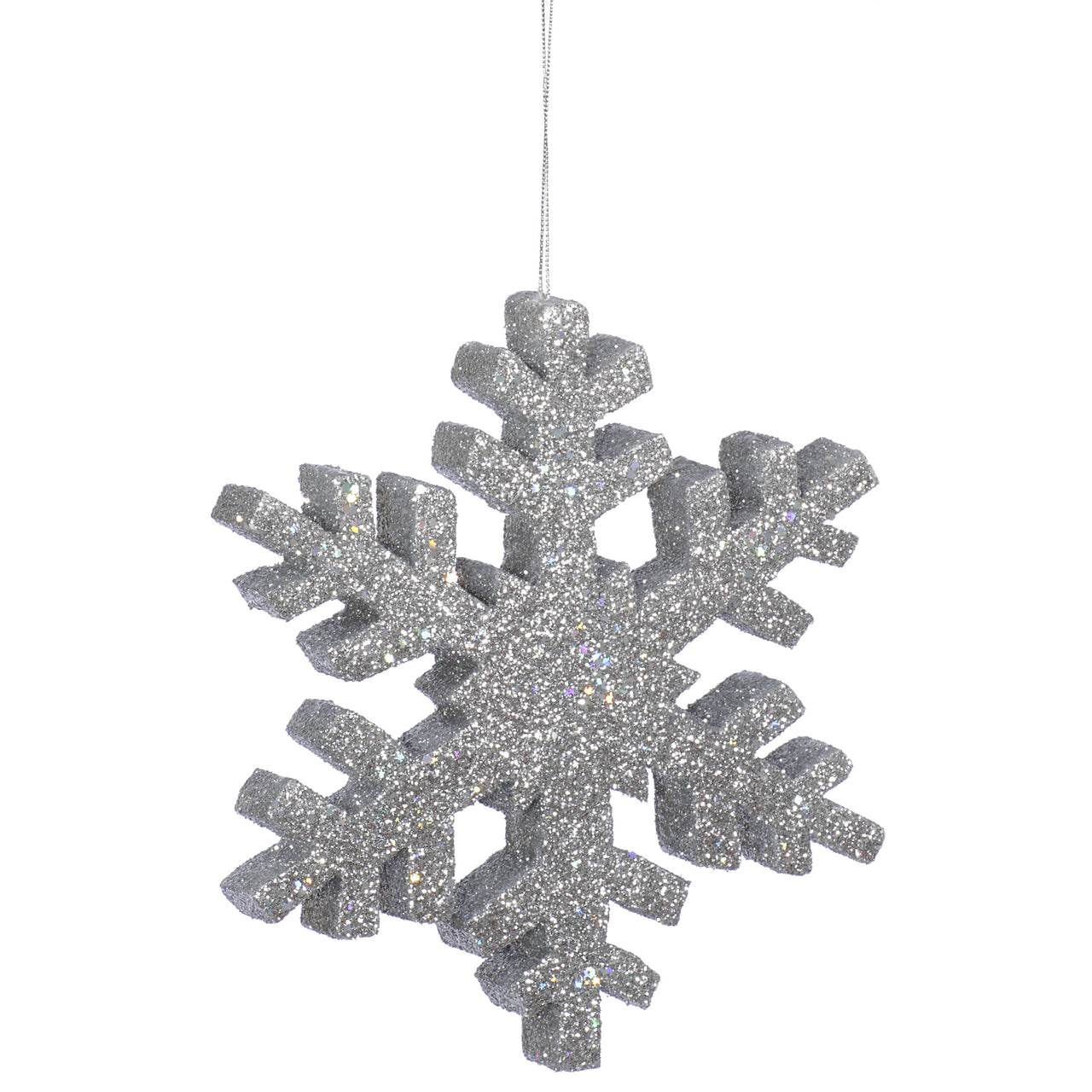 36" Silver Outdoor Glitter Snowflake