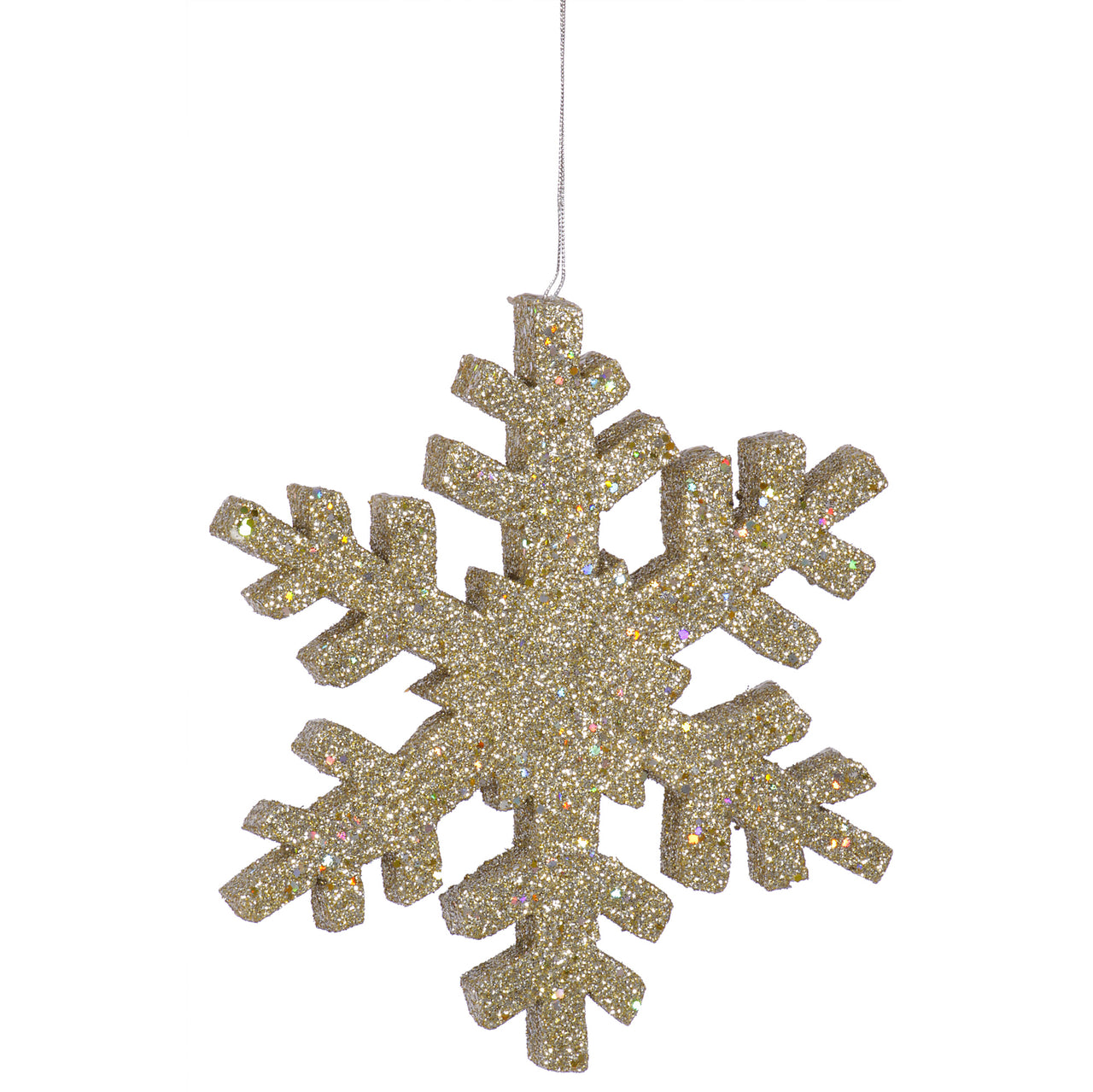 12" Champagne Outdoor Glitter Snowflake