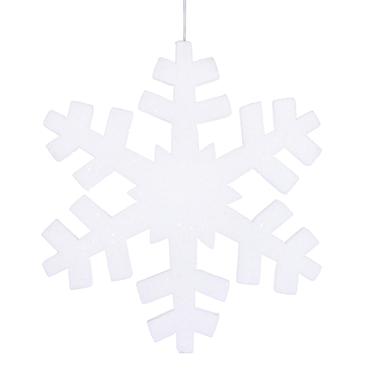 18" White Outdoor Glitter Snowflake