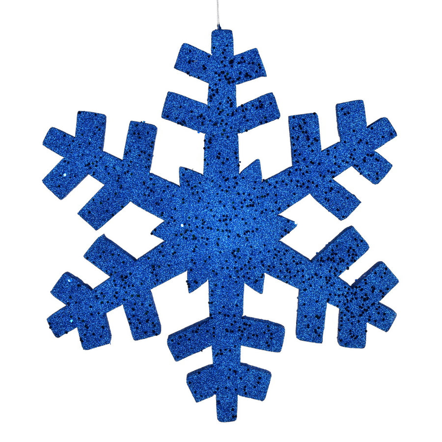 18" Blue Outdoor Glitter Snowflake