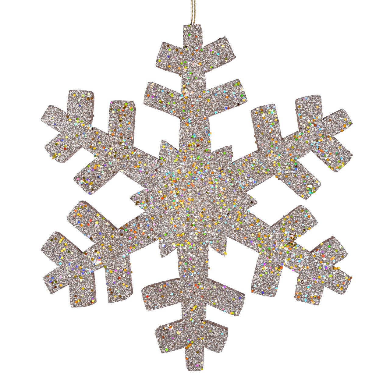 18" Champagne Outdoor Glitter Snowflake
