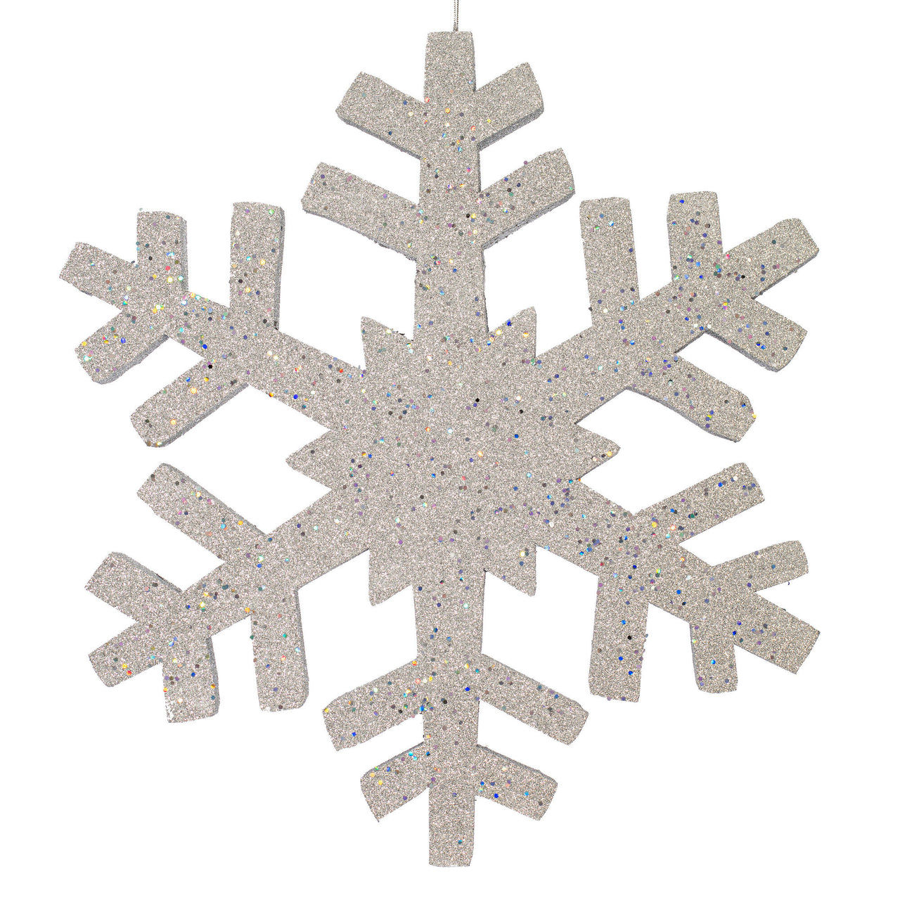 24" Silver Outdoor Glitter Snowflake