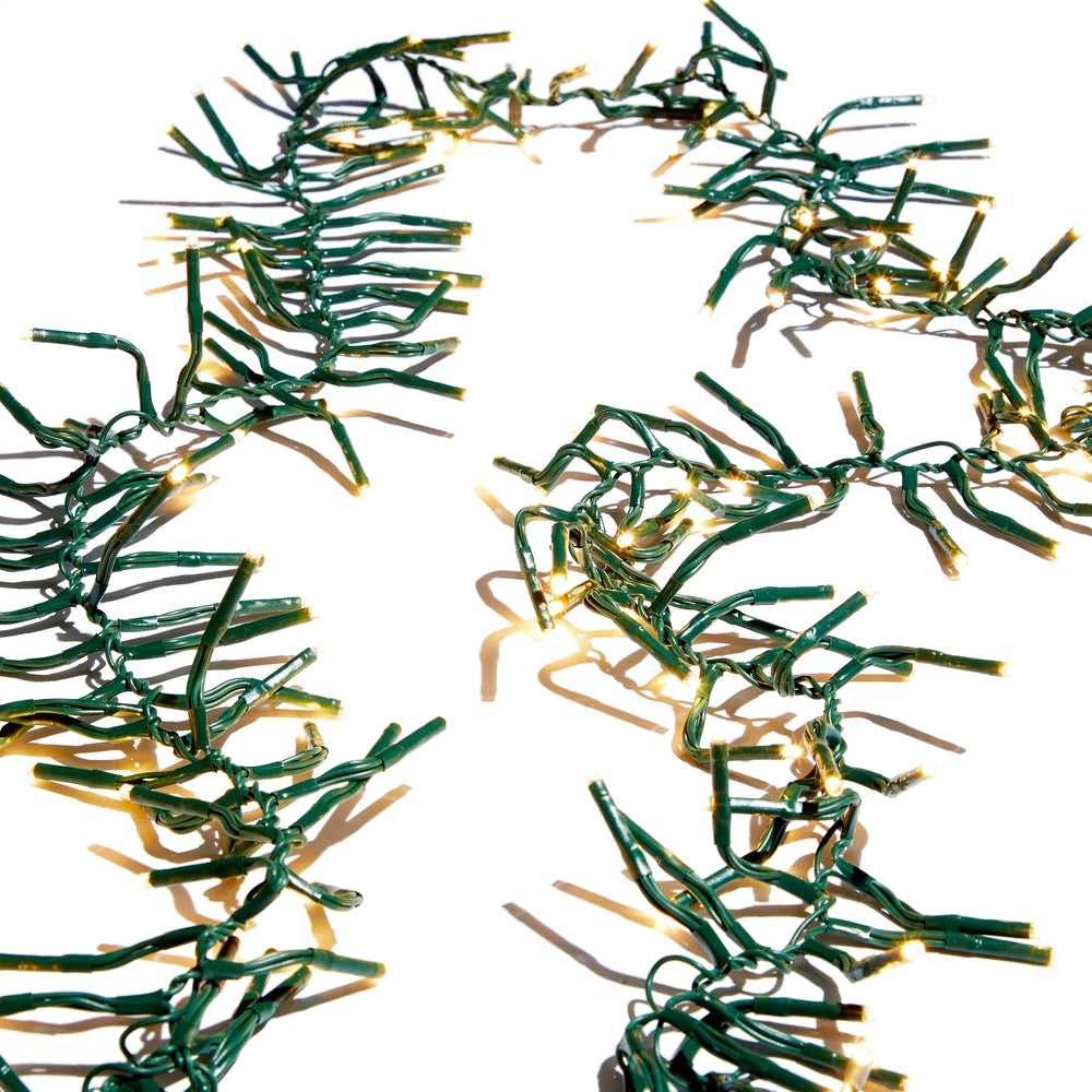 40' Cluster Glnd Green Wire W/1000 White Lights W/Remote