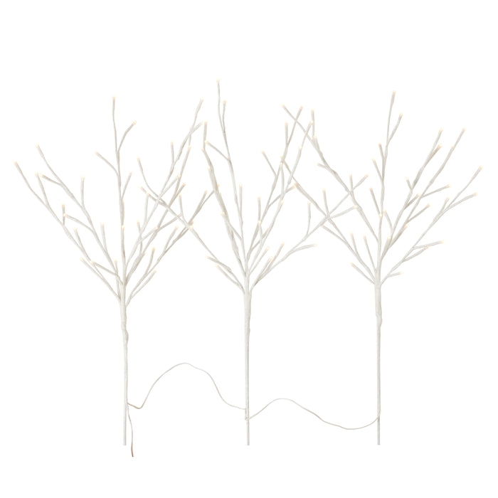 28" White Lighted Connected Iced Branch w/108 White Lights