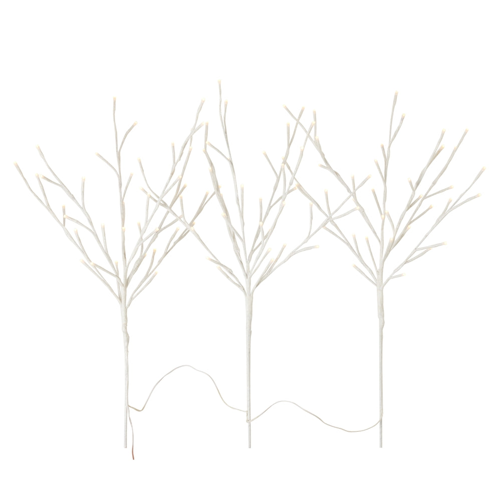 28" White Lighted Connected Iced Branch w/108 White Lights