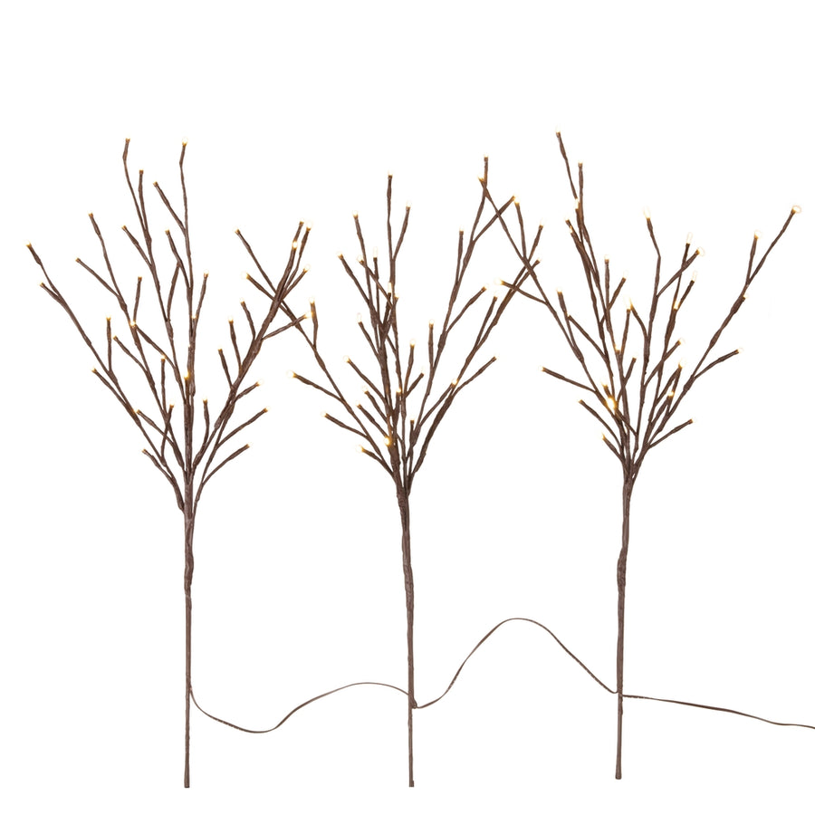 28" Brown Lighted Connected Branch w/108 Warm White Lights