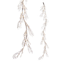 6' Snowy Branch Garland with Fairy Lights