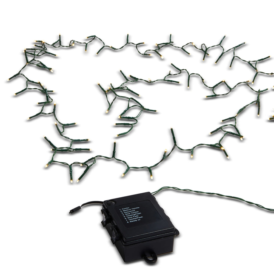 15' Snake Glnd Green Wire W/120 White Lights W/Remote