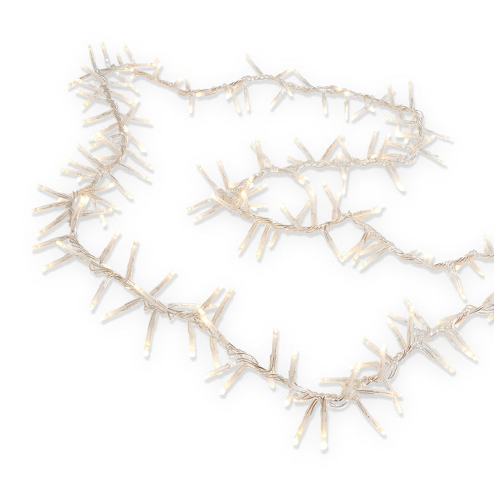 19.6' Connectable Cluster Glnd Clear Wire W/600 White Lights W/Remote